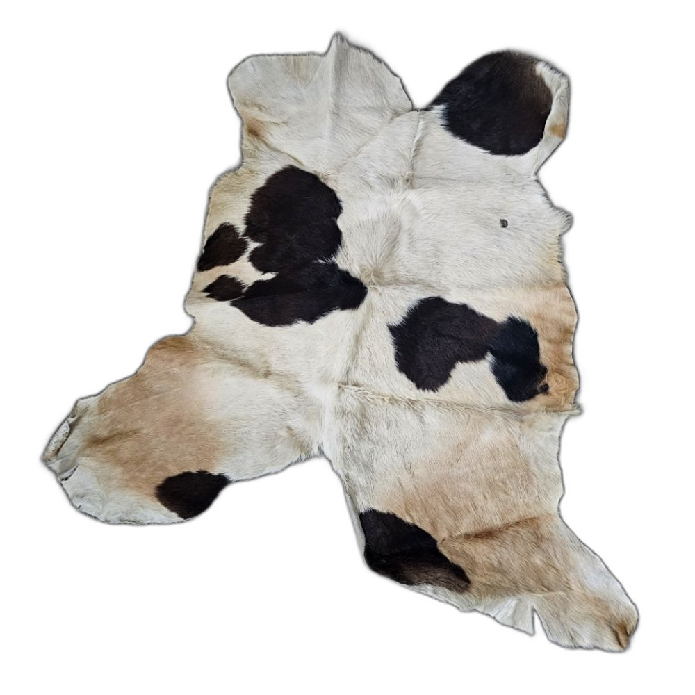 100% Genuine Leather Hair-on Tri-Colored Spotted Cow/Calf Hide 3' x 2.5'